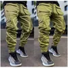 2024 New Men's Casual Cargo Pants Loose Plus Size Striped Multi Pocket Sports Fitness Hip Hop Jogging Pants S-3XL