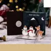 Новые рождественские 3-й поздравительные открытки Рождество Рождественский приветствие счастливого праздничного открытки 3D Трехмерная карта Санта-Клауса Elk Snowman