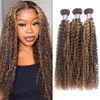 3 Bundles Brazilian Human Hair Highlight P4/27 Honey Blonde Brown Remy Extensions 100g/pcs Weaving