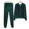 Women's Two Piece Pants Women's 2022 Fashion Women Tracksuits Long Sleeve Zipper Hooded Loose Clothing 2 Set Suits Ladies Casual Velvet