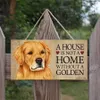 Hondentags rechthoekig houten huisdierhondenaccessoires Lovely Friendship Animal Sign Plaques rustieke wanddecor Home Decoratie B0815