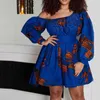 Abiti casual Donne africane Sexy con spalle scoperte Mini abito Dashiki Stampa tribale Africa Lady Robe Abbigliamento Africaine Femme VestidosCasual