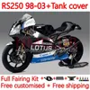 Fairings +Tank cover For Aprilia RSV250RR RS-250 RSV250 RS RSV 250 RSV-250 98-03 159No.1 RS250 RR 1998 1999 2000 2001 2002 2003 RS250R 98 99 00 01 02 03 Bodys gloss black