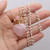 Pendant Necklaces Natural Quartz Perfume Bottle Heart Pendants Free Two Eyes Pearls Chains For Jewelry Making DIY Bracelet Necklace Accessor