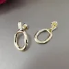 UNO de 50 Joyería chapada HOJA Pendiente de botón Alta calidad Español Original Moda 925 Plata 14k Oro Ronda Pin Pendientes Festval Joyería de lujo Regalo