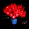 LED Light Up Rose Glowing Silk Flower Birthday Party Supplies Wedding Decoration Valentines Mothers Day Halloween Fake Flowers GCE13589