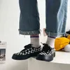 Dress Shoes Designer Checkerboard Plaid Canvas Dames Wit Zwart platform Espadrilles Sneakers Fashion Harajuku Casual Lace Up Flats 220518