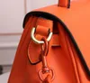 كيس سلسلة عالية الجودة السيدات حقائب اليد الفاخرة من الجلد برتقالي العلامة التجارية الكتف الحقيبة ميدوسا التصميم الكلاسيكي الرجعية حقيبة يد كبيرة
