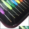 Fabric And Sewing Home Textiles Garden Fashion 16 Pcs Aluminum Set Mti-Color Crochet Hooks Needles Knit Weave Craft Yarn For Felting Drop