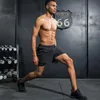 Mens shorts 2 i 1 andlig elastisk körning med kompression svart boxare foder inuti fitness gym bordtennis