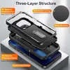 휴대폰 케이스 방어 홀더 3 계층 구조 방지 방지 방울 보호 휴대폰 사례 사례 11 12 13 14 Pro Max Cover
