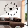 Capoeira Art Large Diy Wall Clock Brazilian Martial Art Capoeiristas Silhouettes Mirror Surface Clock Watch Sport Home Decor