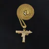 Gold Chain Gun Shape Pistol Pendant Necklace For Mens Fashion Hip Hop Cuban Link Chains Halsband smycken