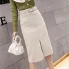 Winter Skirts Fall Winter Elegant Korean Skirt High Waist Casual Office Ladies Skirt Plus Size Clothes Bottoms 210315