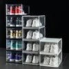 Thicken Plastic Shoe Boxes Clear Dustproof Storage Box Transparent Flip Candy Color Stackable Shoes Organizer Boxes Wholesale F0809