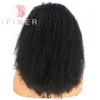 Glueless Deep Kinky Curly Full Spets Wigs Original Brasilian Hum an Hair La ce Wig 130 Densitet Spets Front Human Baby Hairs