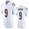 ny kommande 9 Joe Burrow CIN 1 Ja'Marr JaMarr Chase Herr Bengal Fotboll 85 Tee Higgins Tröjor 2 Evan McPherson 28 Joe Mixon Orange Skjortor Svart Vit Stitched Jersey