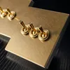 Typ przełącznika Ukryte światło ścienne 1-4 Gang 2 Way Vintage Mosiężne dźwignia ze stali nierdzewnej Szampan Złoty Złoty Panel Panelu