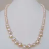 18 "Underbara AAA South Sea Natural Gold Pink Pearl Barock halsband 14K