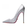 Dress Shoes Super Pointed Pumps Women's Thin Heels Black Silver Sequins Sexy Fashion Single ShoesDress