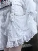 Skirts Ruibbit Japanese Harajuku Girl Cute White High Waist Y2k Sweet Lolita Cake Mini Skirt Cosplay Costume JK