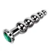 Ikoky Metal Anal Beads Prostate Massagem Aço Inoxidável Butt Anus Pesado com 5 Bolas Sexy Brinquedos para Homens e Mulheres Gay