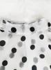 White Blouses Polka Dot Peplum See Through Sexy Thin Transparent Half Flare Sleeves Waist Belt Tops Shirt Women's Fashion Bluas 220518