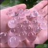 20 stuks / partij mooi klein formaat natuurlijke rock rose quartz stenen kristallen bol bol genezing business gift drop levering 2021 kralen kunst ambachten