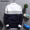 NaranjaSabor Autumn Winter Pullover Men's Brand Clothing Wool Slim Knitted Sweater Men Casual Striped Pull Jumper N558 220815