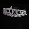 شعر الفتيات Hoop Crown Rhinestone Tiara مع مشط قطع رأس الطفل من المجوهرات الفضية الفضية عالية الجودة من الفتيات