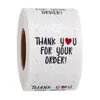 Embrulho presente redondo Obrigado pelo seu pedido adesivo coração agradecimento Compras Pequenas Loja Lista Handmade White Etiquetas