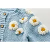 Vestes Printemps Bébé Filles Broder Cardigan Manteau Vêtements Automne À Manches Longues Impression Tricot Enfants Enfants ManteauxVestes