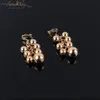 Clip-on & Screw Back Elegant Grape Bunches Gold Beads Handmade Clip On Earrings For Women Wedding Party No Pierced And Ear Clips JewelryClip