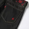 Роскошные дизайнер для мужчин Red Ear Jeans Men's Virgin Dark Blue Loak Micro Cone Mid Rise осень зимняя зима.
