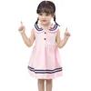 幼児の女の子ドレスパッチワークガールズパーティードレスノースリーブサマーキッズドレスカジュアルスタイルの服ガール210412