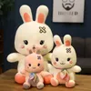 25 cm doux lapin mignon apaiser le sommeil avec poupée assise petit lapin blanc en peluche poupées cadeau d'anniversaire pour enfants