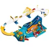 Électrique Rail Voiture Dinosaure Bâtiment Parking Aventure Racing Jouets Enfants Cerveau Mécanique Interactif s 220507