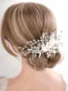 Headpieces kvinnor brud bröllop handgjorda guld kristall strass blomma hår kam special tillfälle huvudstycke tillbehör för