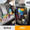 Car Organizer Backseat With Touch Screen Tablet Holder Auto Back Seat Storage Cover Protector For Travel Road Trip Kids ToddlersCar