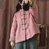 Damesgeuljagen Johnature vrouwen gestreepte vintage parkas katoen linnen standaard knop lange mouw 2022 herfst Chinese stijl vrouwelijk parkaswom