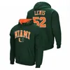 Mag Miess Custom Miami Hurricanes College Football Hoodie College Ray Lewis Ryan Rizk Sean Taylor Michael Irvin Jarrid Williams Ed