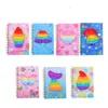 Fidget Speelgoed Rainbow Notebook Push Bubble Cover Notebooks School Briefpapier Autisme Sensorische Geschenken voor kinderen