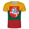 Koszulki mężczyzn Lithuania Custom DIY Tshirts Lietva Nation Flag Flag Lover TEE SHIRT Dostosuj Lietuva LT Country Team Rodzic-dziecko Men Clothingme