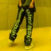 Erkek Kotları Erkek Gözyaşı Hip Hop İşlemeli Erkek Vintage Siyah Büyük Erkek Düz Kore Gevşek Skinny Harajuku JeansMen's