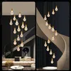 Villa Staircase Long Pendant Lamps Large Duplex Building Simple Modern Living Room Lamp Creative Design Bar Table Hanging Lights