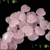 Charms 20mm Heart Shape Nenhum buraco solto Rose Quartz Stones cura Reiki Crystal Cab para DIY Making Crafts Decore Jewe Yydhhome Dhbi8