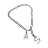 Pendant Necklaces Crystal Letter Pendants Necklace Gift For Women Simple Tide Guba Chain Star Temperament Fashion Design Sense Silver