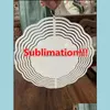 Weihnachtsdekorationen Festliche Partybedarf Hausgarten 2023 10 Zoll Blank Sublimation Wind Spinner Sublimat Metallmalerei Dhzta