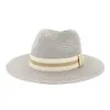 Cappelli a tesa larga Moda Donna Estate Paglia Maison Michel Cappello da sole per elegante spiaggia all'aperto Papà Cappellino da sole Panama Fedora Oliv22