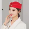 Berets Damen Stewardess Kostümzubehör Flugbegleiterin Hut mit Stewardess Cosplay ZubehörBerette
